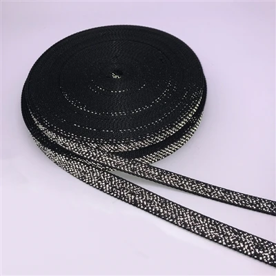 Weaver Textile Qhia Tawm Tshiab Qhov Tsis Txaus Siab Reflective Woven Dub Webbing Rau Kev Pom Zoo...